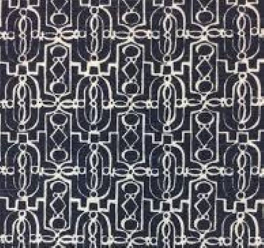 Lacefield Fabric Lucia Navy  Cotton Drapery Upholstery