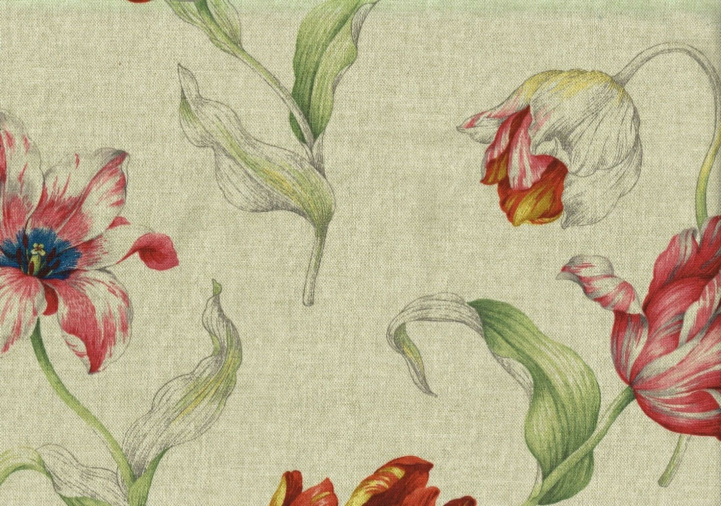 4.75 Yds PKaufmann Fabric Bright Coral Brown Gold Green Drapery Upholstery 