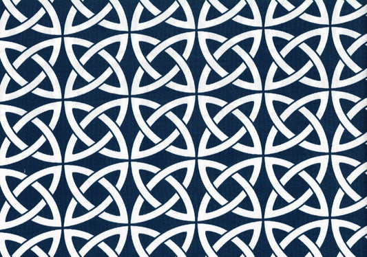 Designer Fabric Royal White Geometric Indoor/Outdoor   Drapery Upholstery 