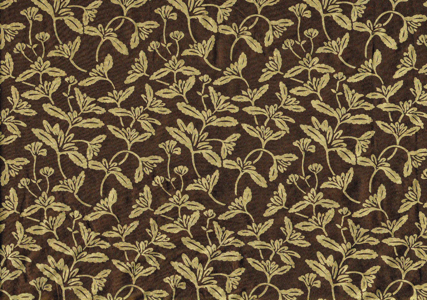  Avon Silk Fabric  100%  Silk Brown Gold  Drapery Upholstery Pos 1431 1