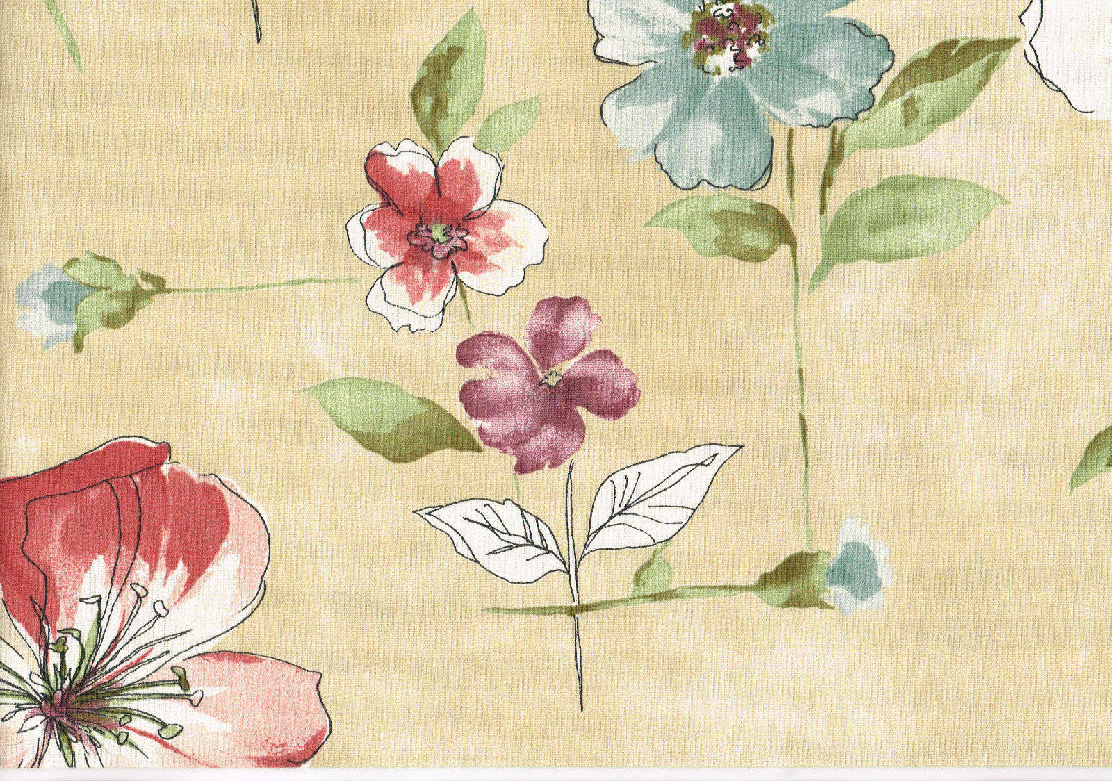 Richloom Fabric Khaki Lavender Green Blue Floral   Drapery Upholstery