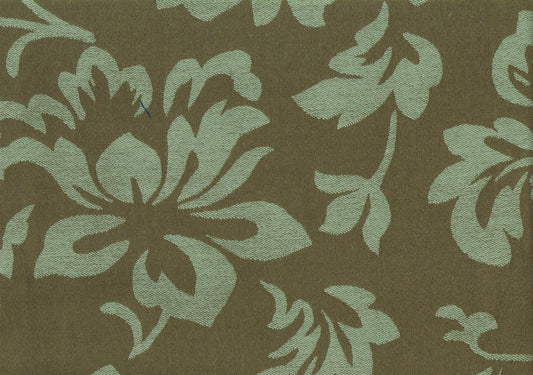   6.50 Yards Glen Raven Fabrics Brown Aqua  Floral   Woven   Upholstery 