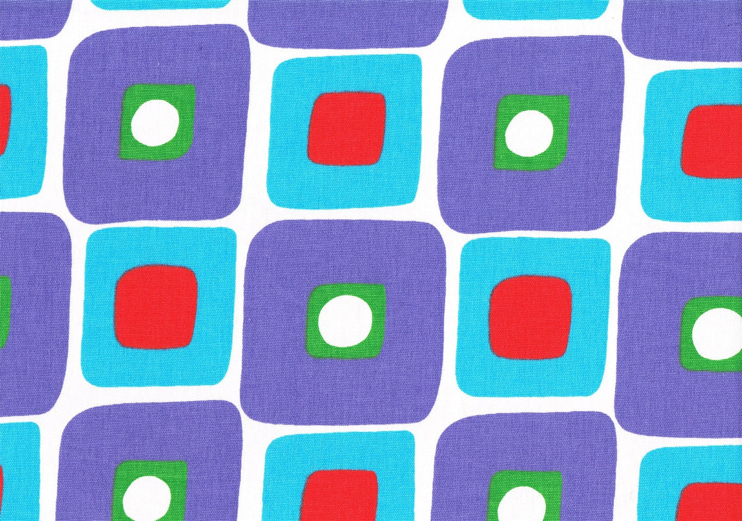 Designer Fabric Red Blue Green Purple Geometric Print  Drapery Upholstery 