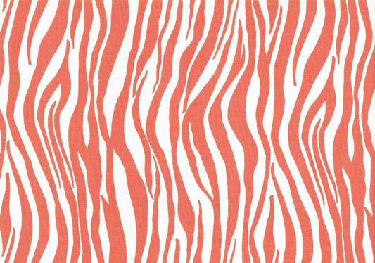 Designer Fabric Peach White Geometric  Cotton Print  Drapery Upholstery 