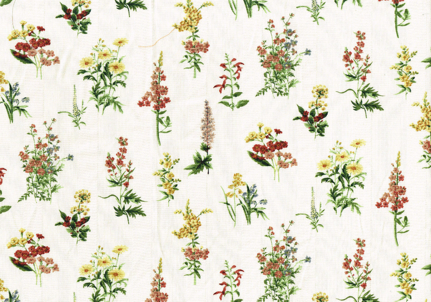 Mill Creek Fabric Floral Off White Yellow Green Drapery Upholstery