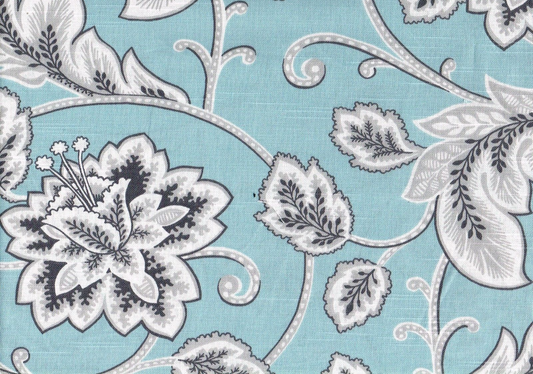 Duralee Fabric McGivern  Seafoam  Black White Cotton  Drapery Upholstery