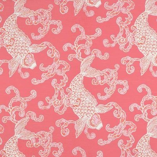 Home Accent Fabric Ronnie Gold  Pisces  Flamingo Cotton Drapery Upholstery