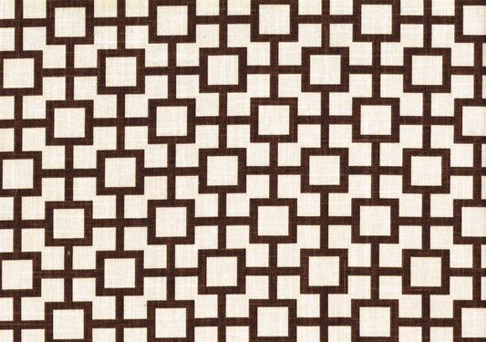 Robert Allen Fabric Cats Craddle Chocolate Brown Off White Drapery Upholstery 