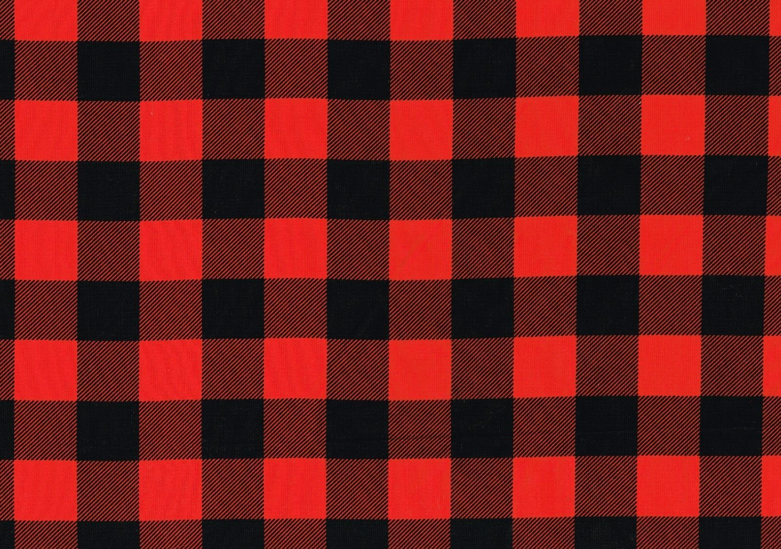 Christmas Fabric 100% Cotton Red Black Check Drapery Upholstery