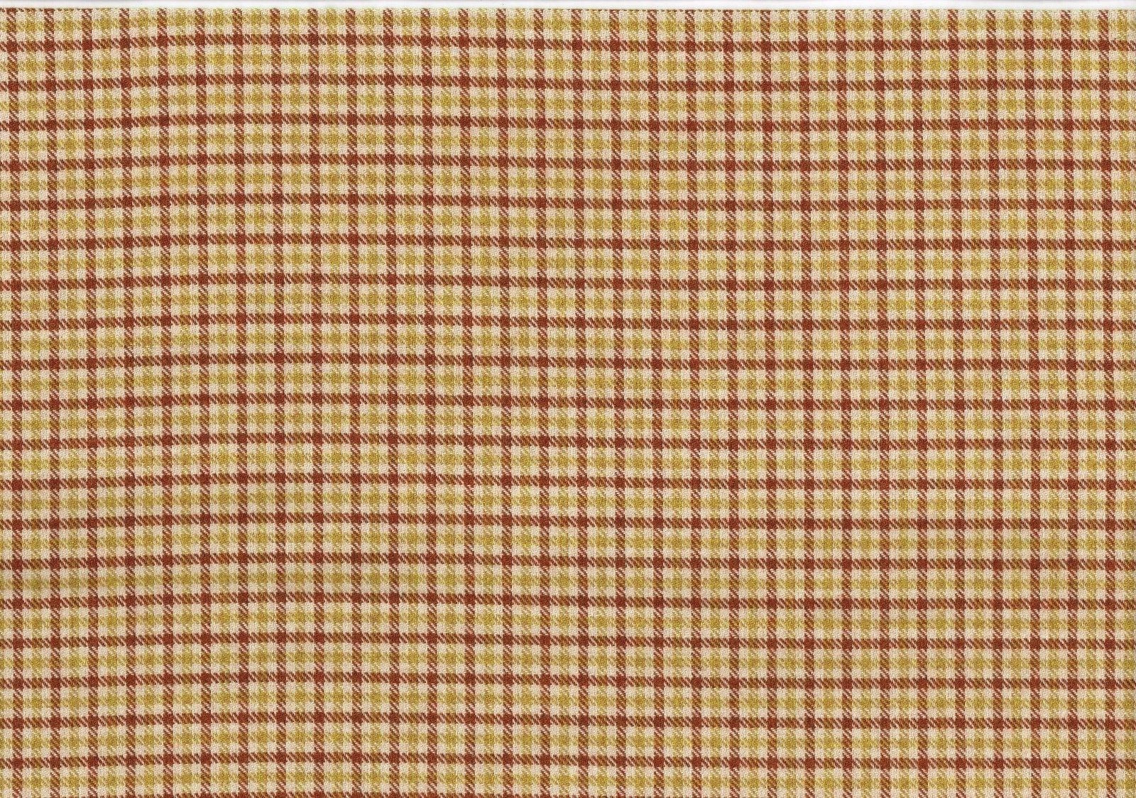 4 Yds Robert Allen Fabric   Lanesboro  Spice  Checked Cotton Drapery Upholstery 