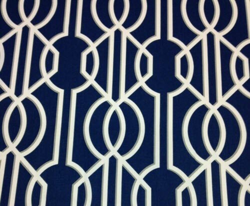 7 Yds  Magnolia Home Fabric Deco Navy Blue Cotton   Drapery Upholstery 