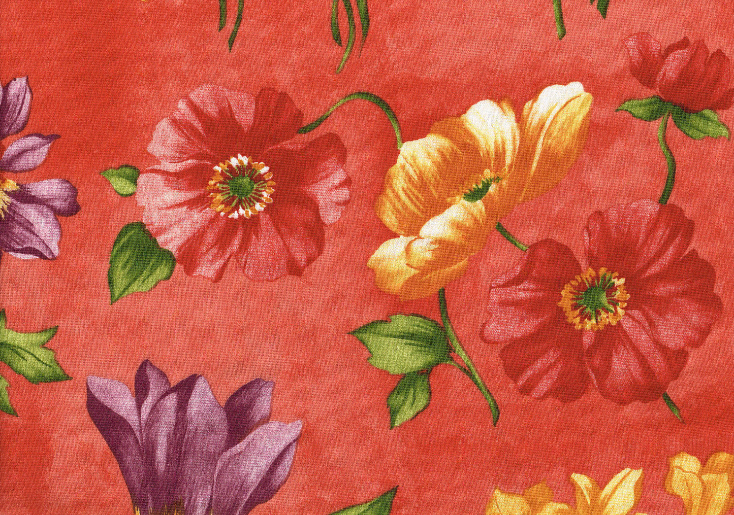 Portfolio Fabric Coral Lavender Red Green Gold   Cotton Drapery Upholstery 