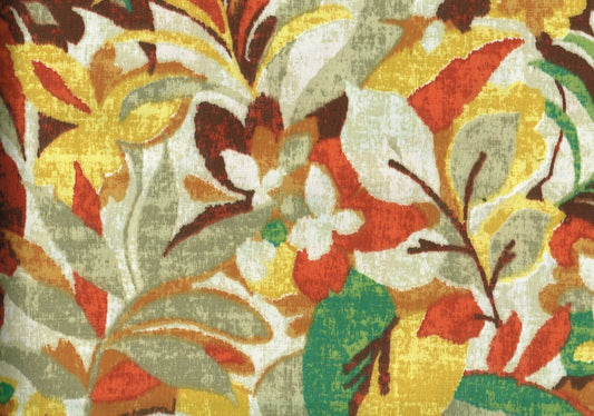 3 Yds Swavelle Fabric Werribee Red Gold Green Indoor/Outdoor Drapery Upholstery 