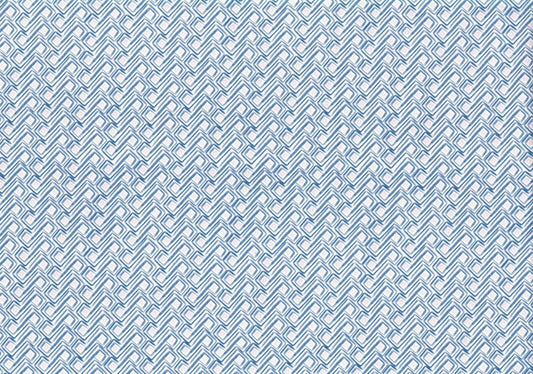 4 Yds Designer Fabric Blue White Blush Cotton Print  Drapery Upholstery 