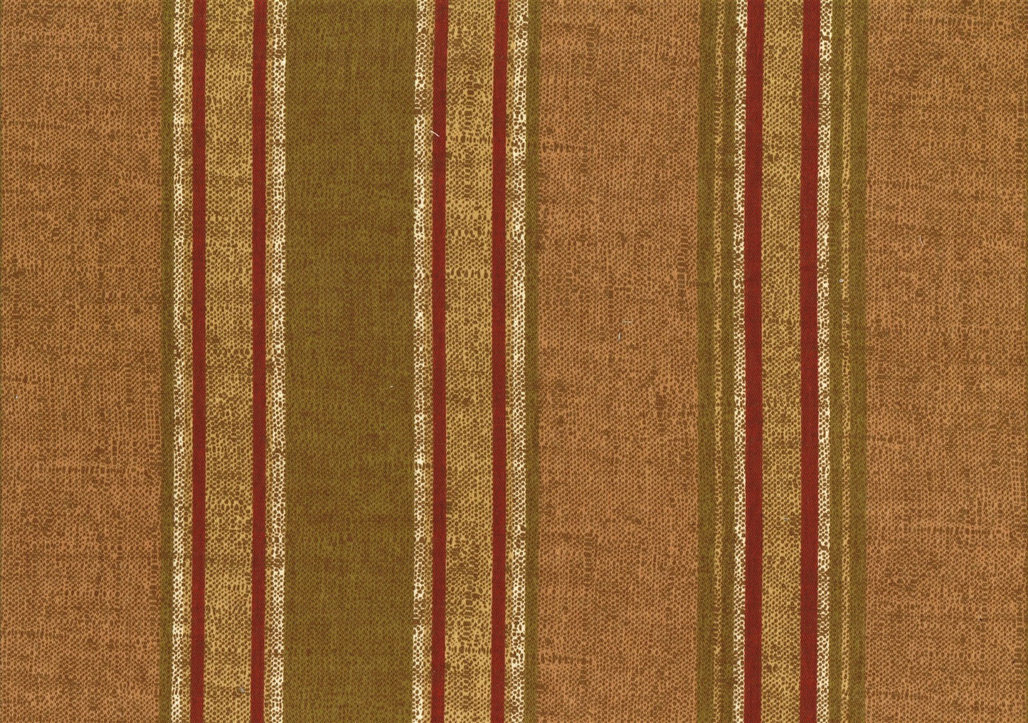 Interior Fabric Gold Burgundy Green Off White Stripe Cotton Drapery  Upholstery 
