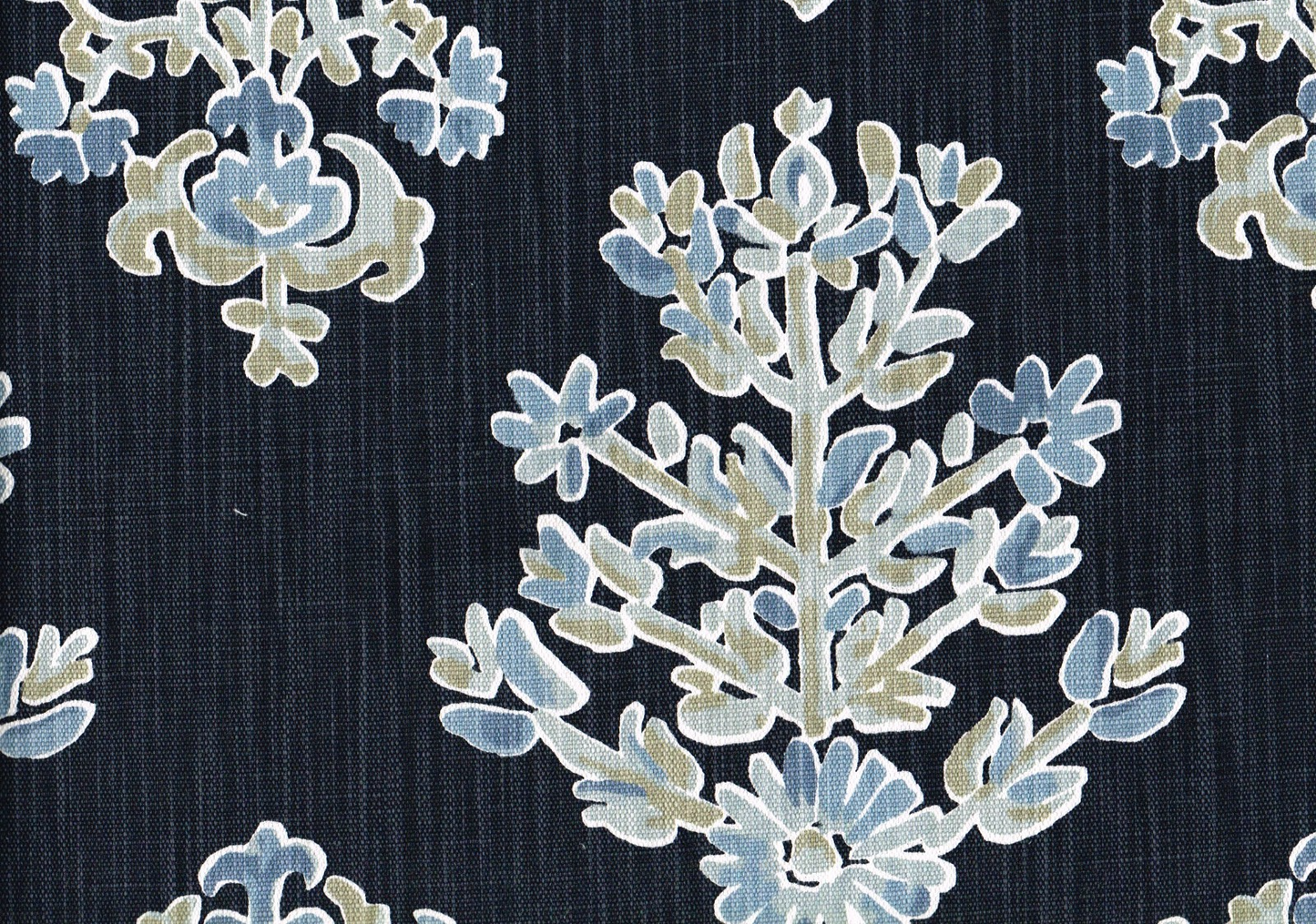 5 Yds Lacefield Fabric Eliza Indigo Cotton Blend  Drapery Upholstery