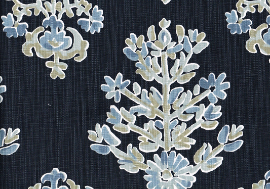 5 Yds Lacefield Fabric Eliza Indigo Cotton Blend  Drapery Upholstery