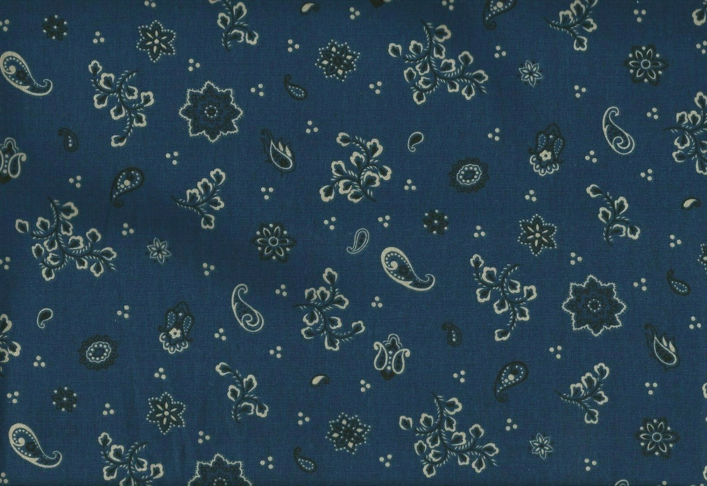 Covington Fabric Adrian Denim 100% Cotton Bandanna  Mask  Drapery Upholstery 