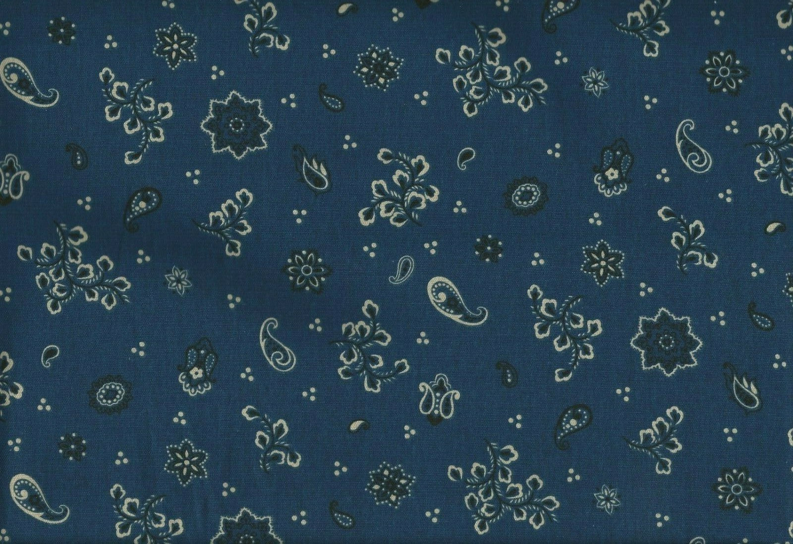Covington Fabric Adrian Denim 100% Cotton Bandanna  Mask  Drapery Upholstery 