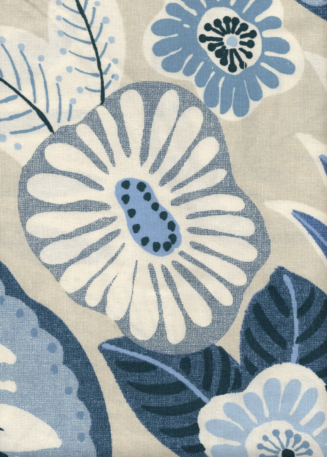 4.75 Yds Richloom Fabric Tracey Blue  Cotton Drapery Upholstery