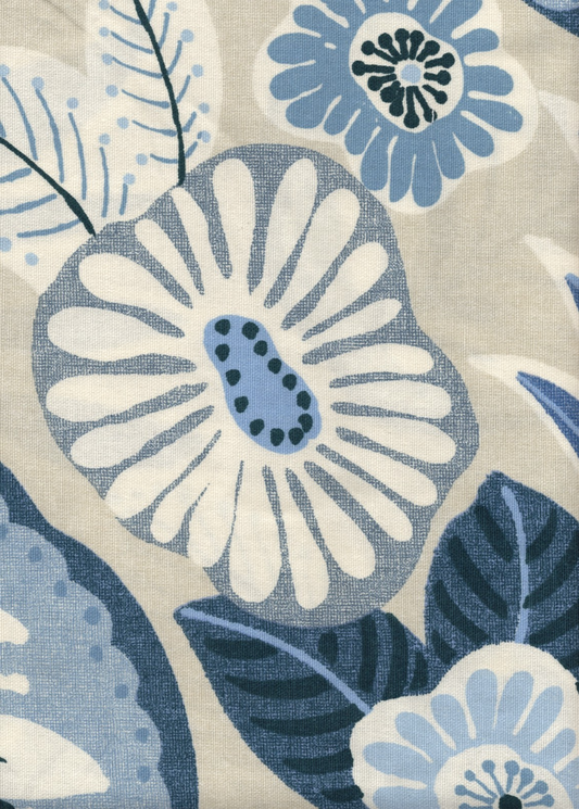 4.75 Yds Richloom Fabric Tracey Blue  Cotton Drapery Upholstery