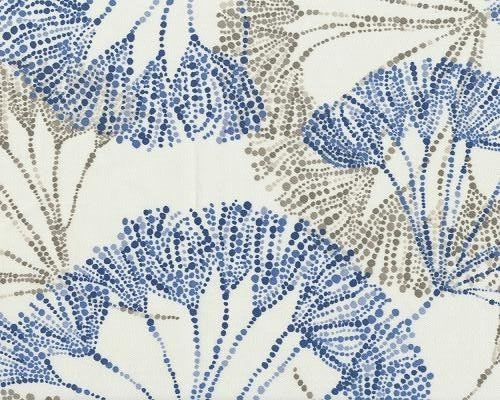 5 Yds Duralee Fabric Zenzo Blue Cotton Drapery Upholstery 