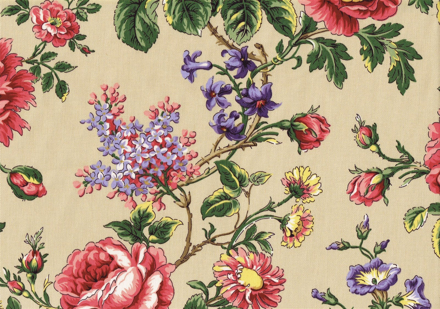 Duralee Fabric Delia Khaki Red Green Gold Lavender  Cotton Drapery Upholstery  