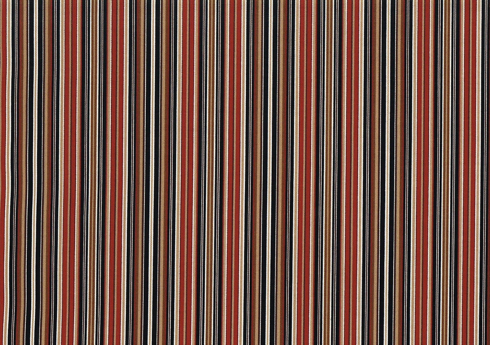 Bryant Ind Fabric  Red Black Gold Brown Striped  Outdoor Drapery Upholstery  