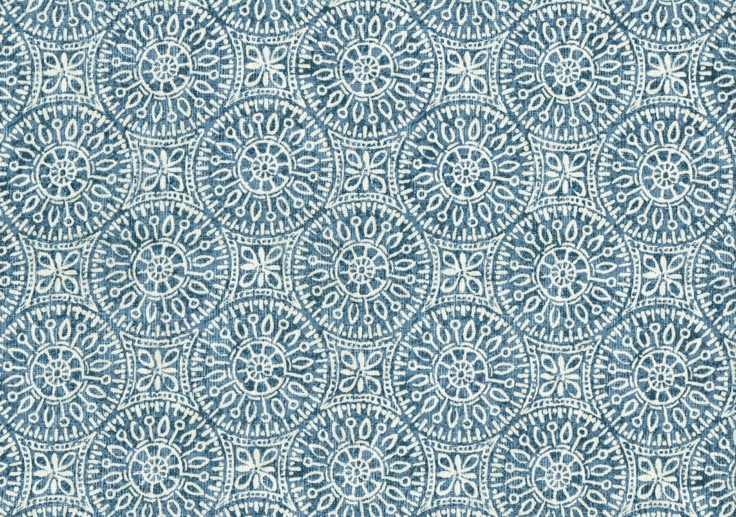 4 Yds  Magnolia Home Fabric Tibet Navy  Cotton Print  Drapery Upholstery 