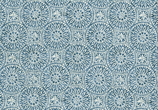4 Yds  Magnolia Home Fabric Tibet Navy  Cotton Print  Drapery Upholstery 