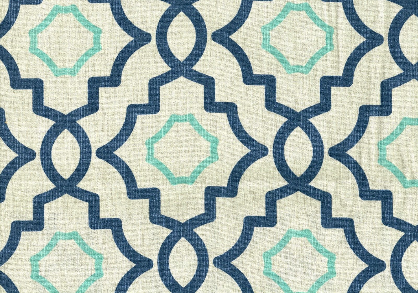 6 Yds Magnolia Home Fabric Talbot Navy Aqua   Cotton Drapery Upholstery
