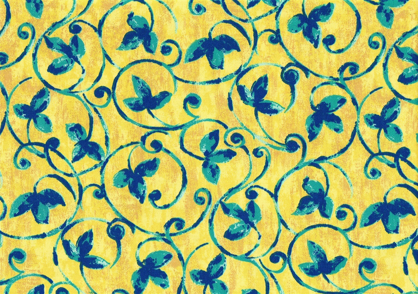 Interior Fabric Gold Tone on Tone Royal  Teal  Cotton  Drapery Upholstery  