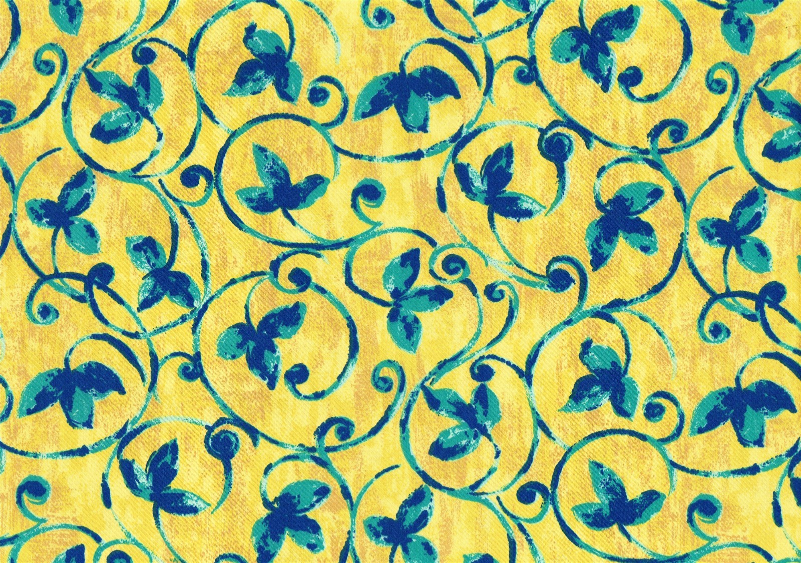 Interior Fabric Gold Tone on Tone Royal  Teal  Cotton  Drapery Upholstery  