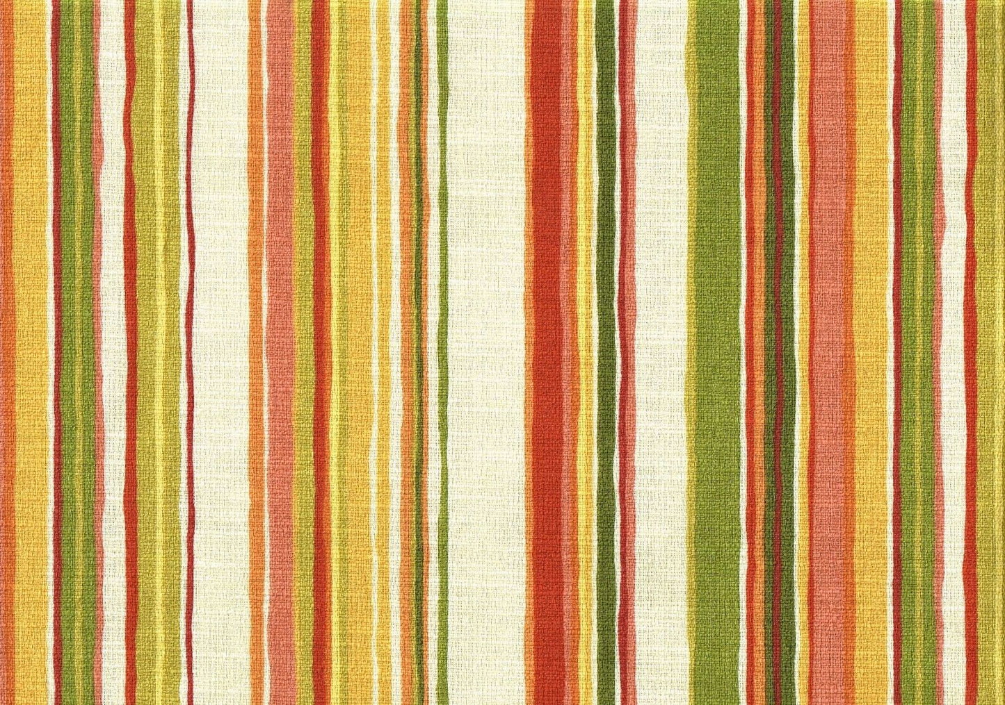 3.75 Yds Mill Creek Fabric Orange Green Yellow Off White Drapery Upholstery 