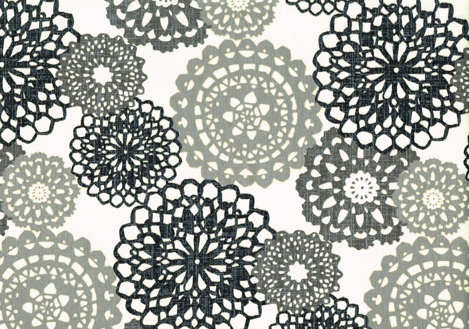 Waverly Fabric Rare Jewels Noir  Silver Black Oyster Cotton  Drapery Upholstery 