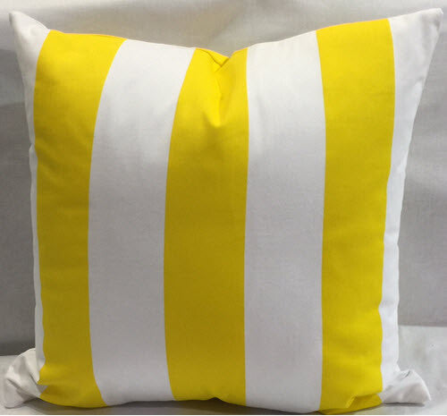 Carleton Varney Fabric  Yellow  White 3" Stripe Pillow Cover  Only 22" X 22"