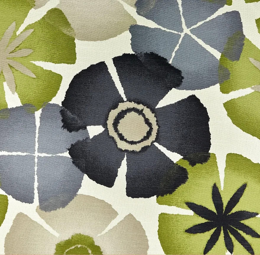 3.75 Yds Robert Allen Fabric Pure Petals Graystone Cotton Drapery Upholstery