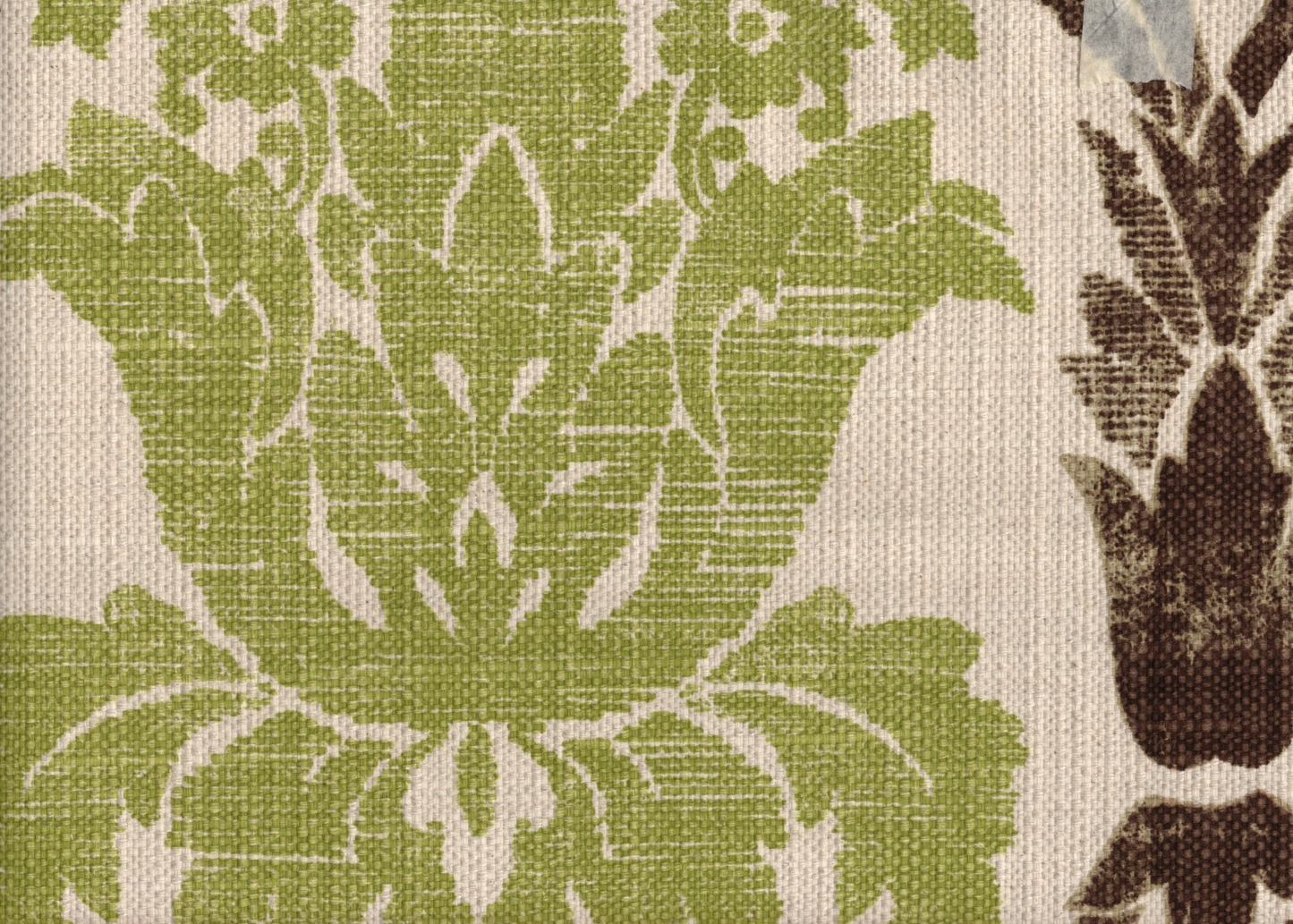 5.75 Yds Ballard Fabric Ophelia Green Damask Drapery Upholstery
