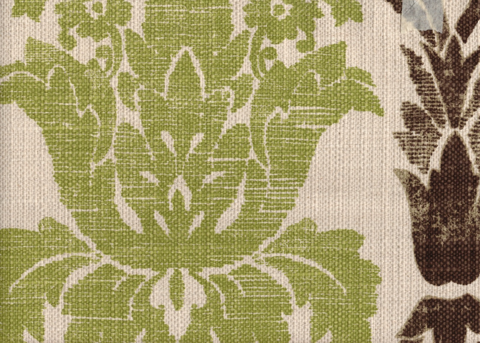 5.75 Yds Ballard Fabric Ophelia Green Damask Drapery Upholstery