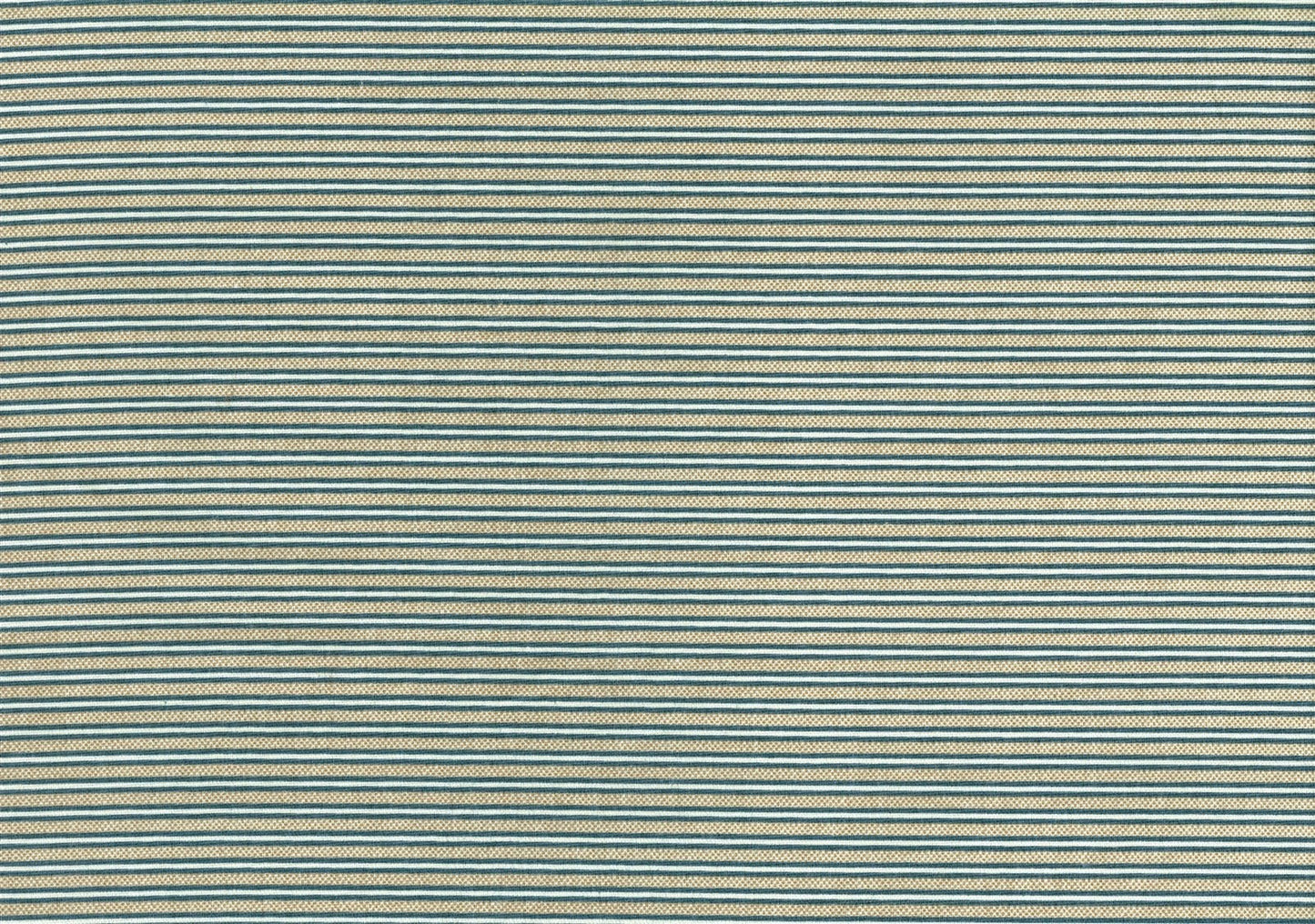 4.5 Yds Richloom Fabric Khaki Blue White Stripe Cotton   Drapery Upholstery