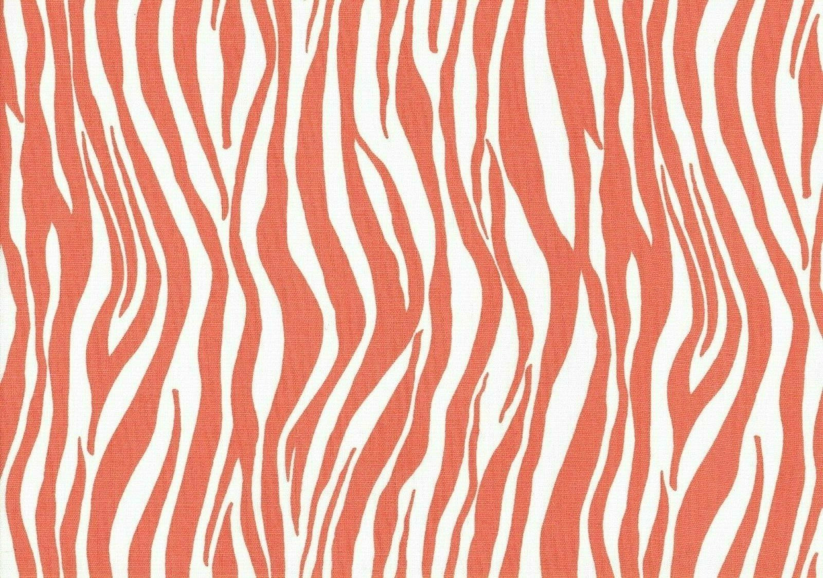 Designer Fabric Peach White Geometric  Cotton Print  Drapery Upholstery 