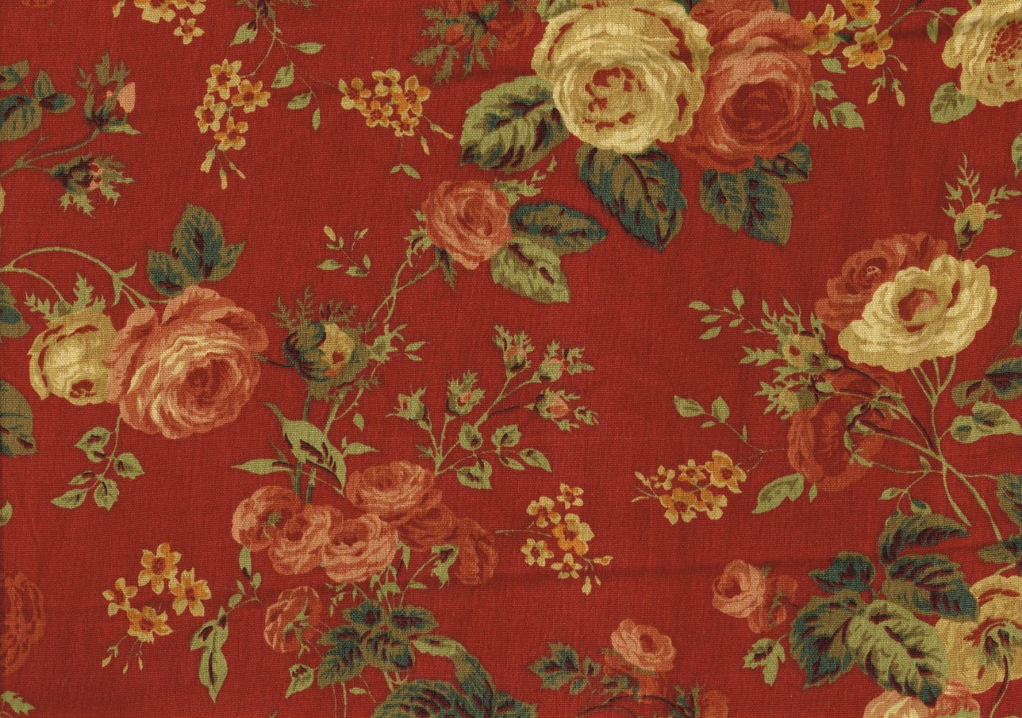3 Yds Richloom Fabric Bethany Ruby   Cotton  Drapery Upholstery