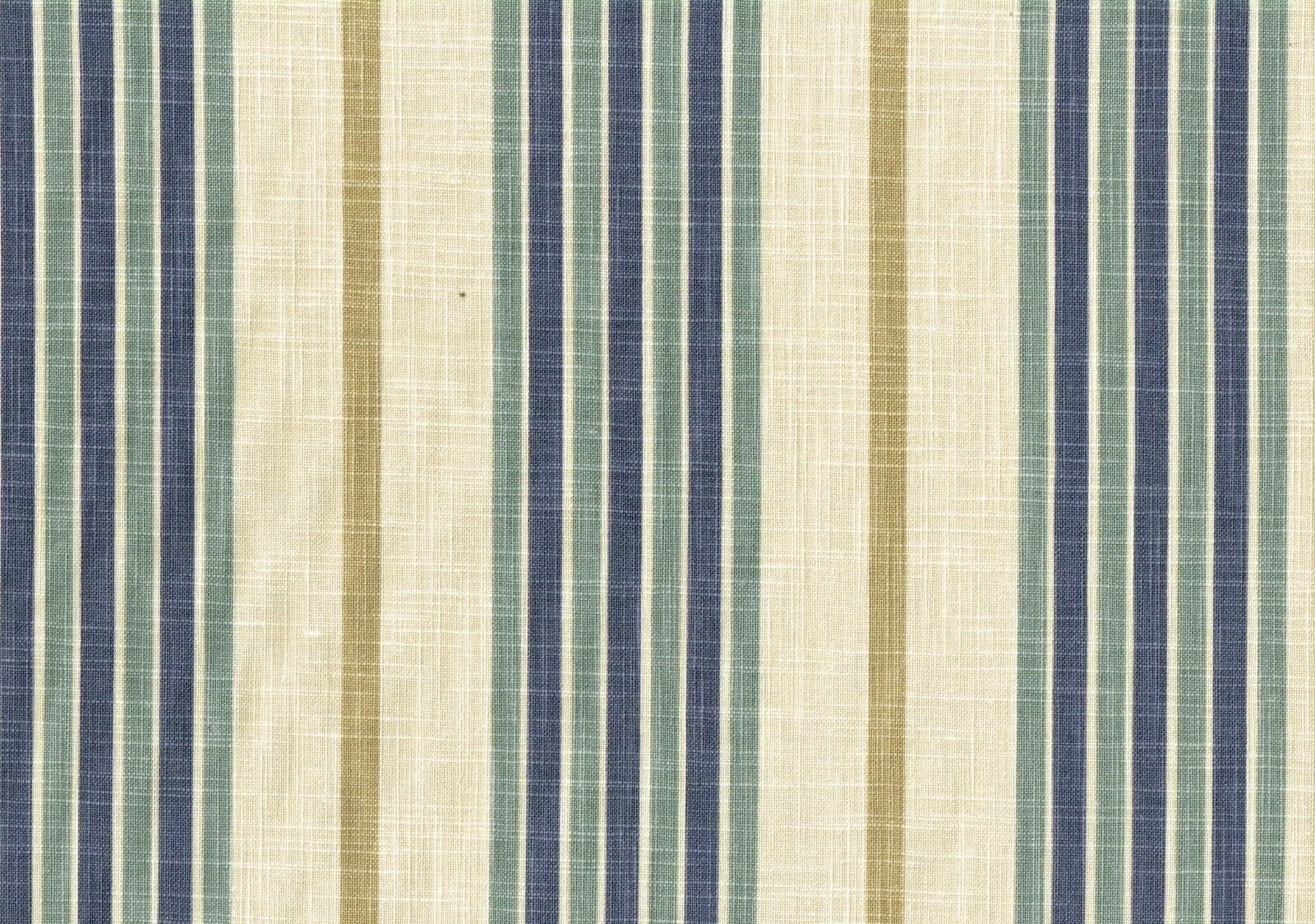 4.50 Yds Microfibres Fabrics Blue Green Tan Beige Stripe  Drapery Upholstery  