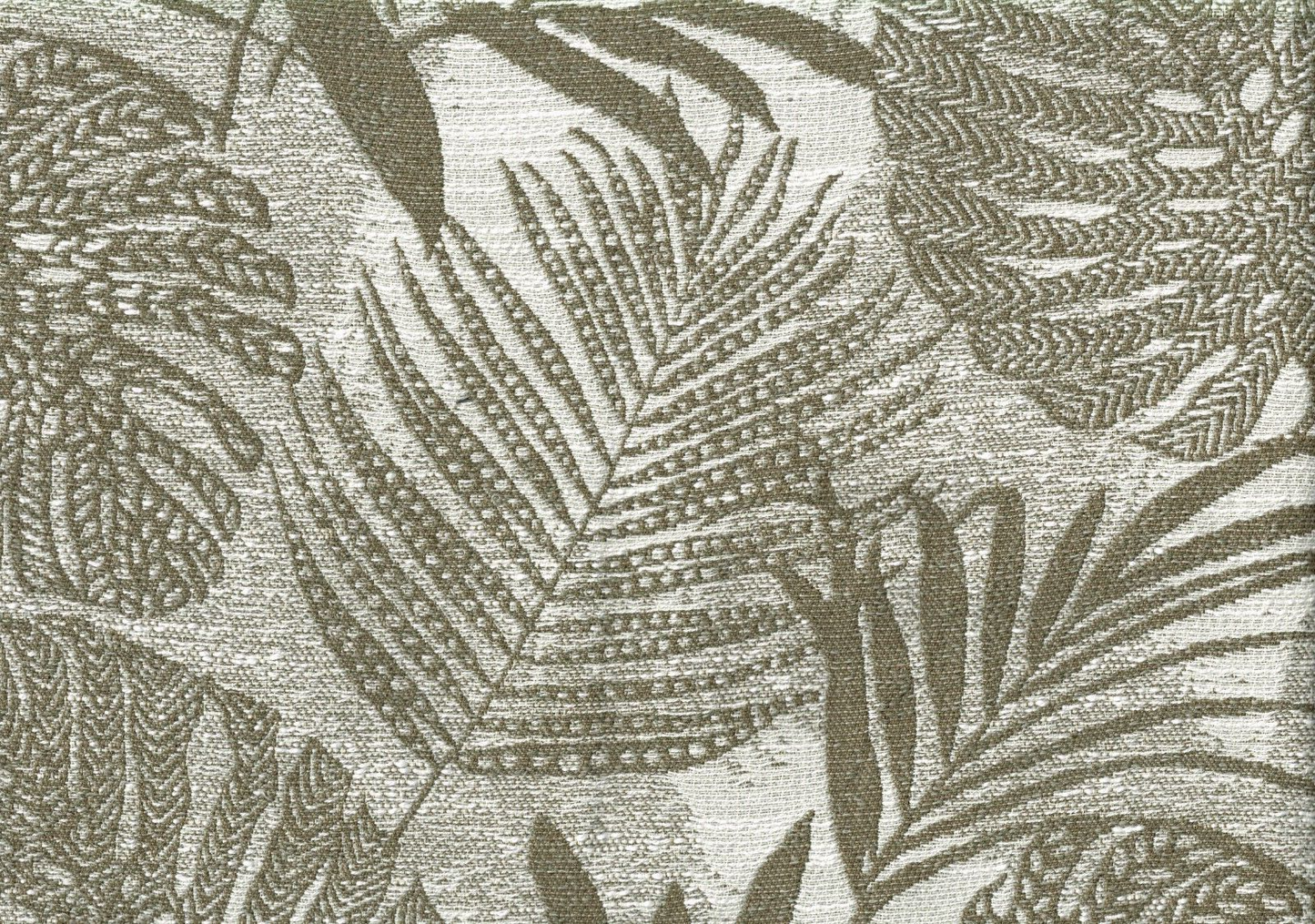 Belle Dura Fabric Beige Brown Ferns  Indoor/Outdoor Drapery Upholstery