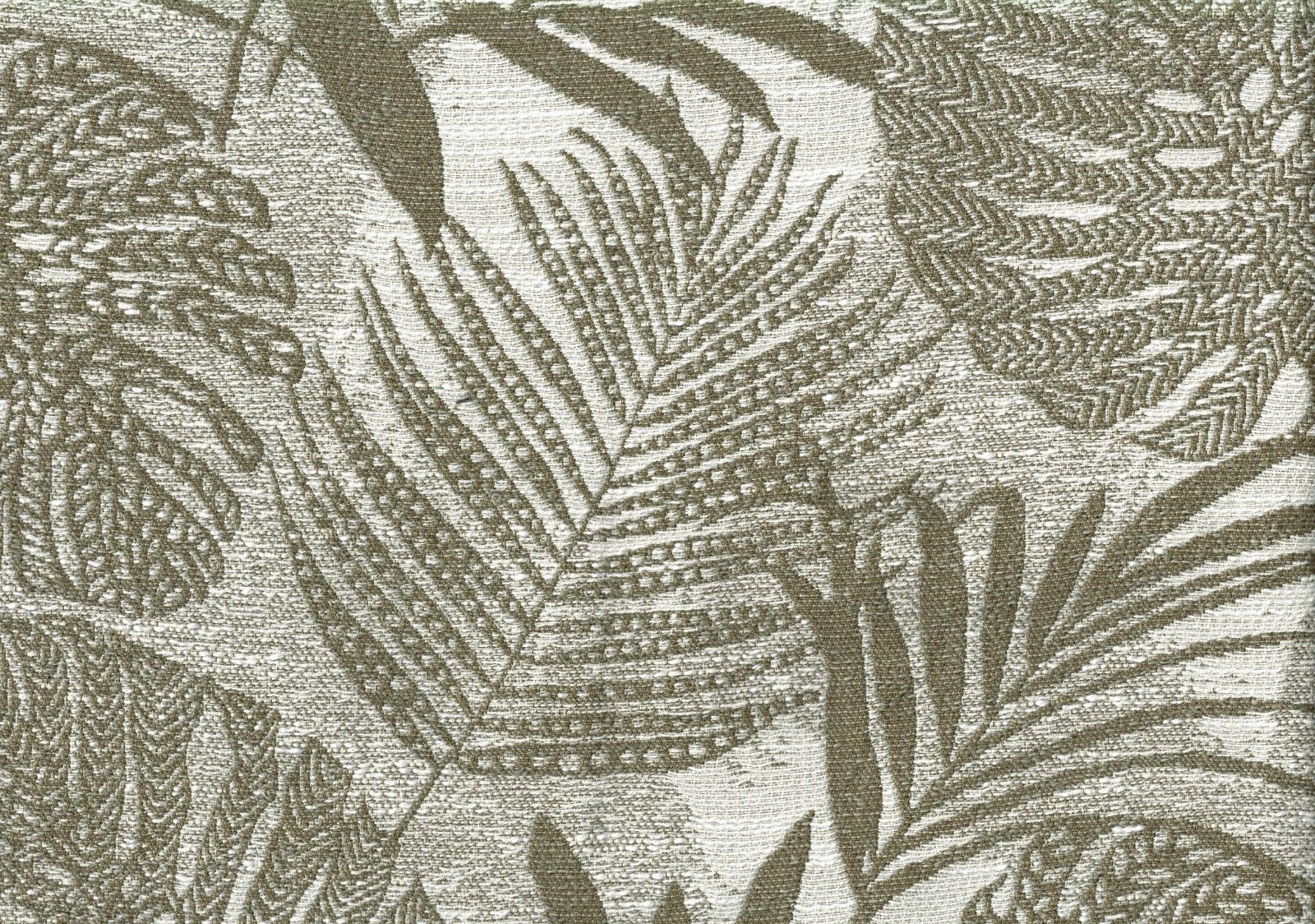Belle Dura Fabric Beige Brown Ferns  Indoor/Outdoor Drapery Upholstery