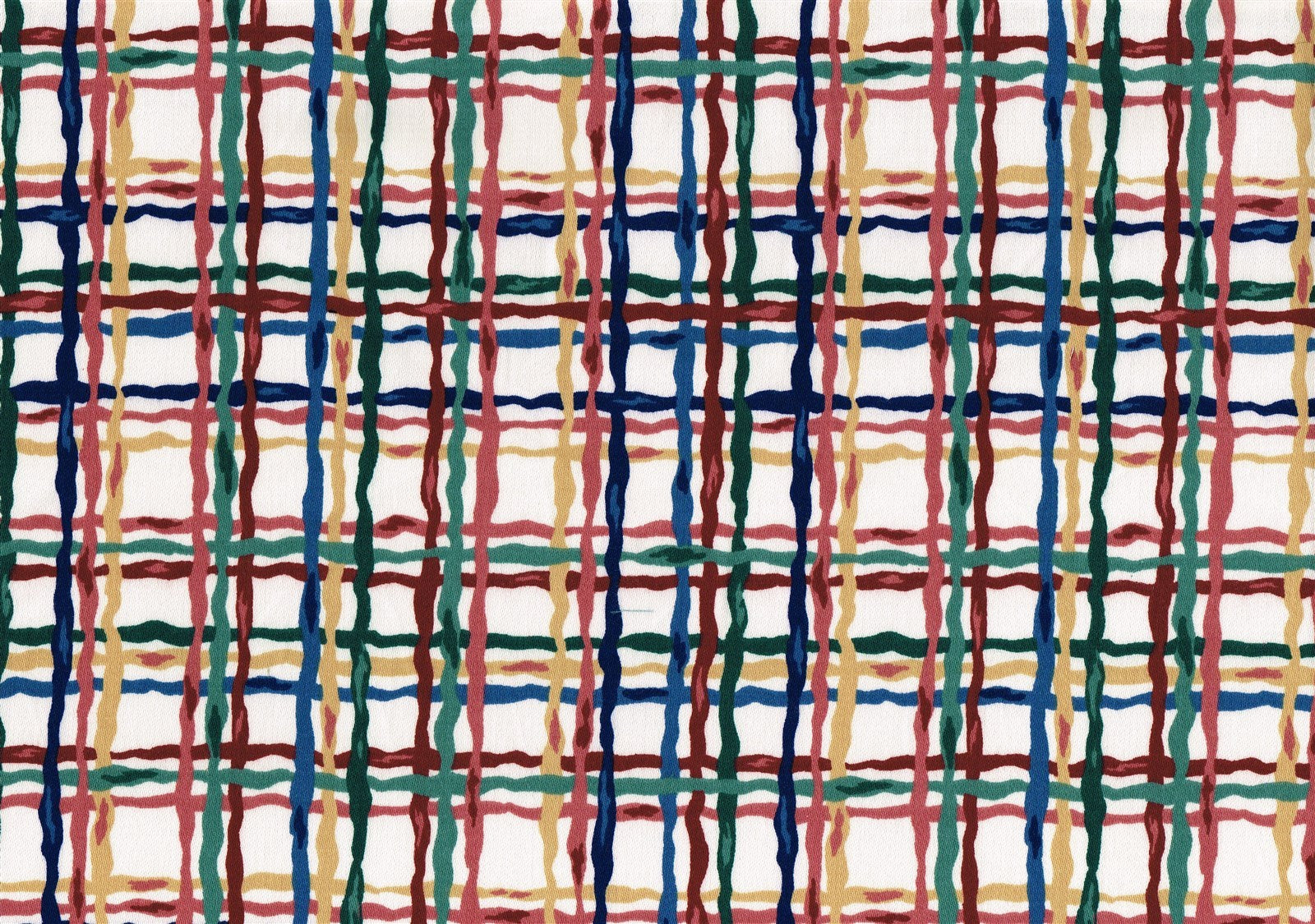 Western Textile White Blue Green Burgundy Rose Gold Check Cotton Drapery 