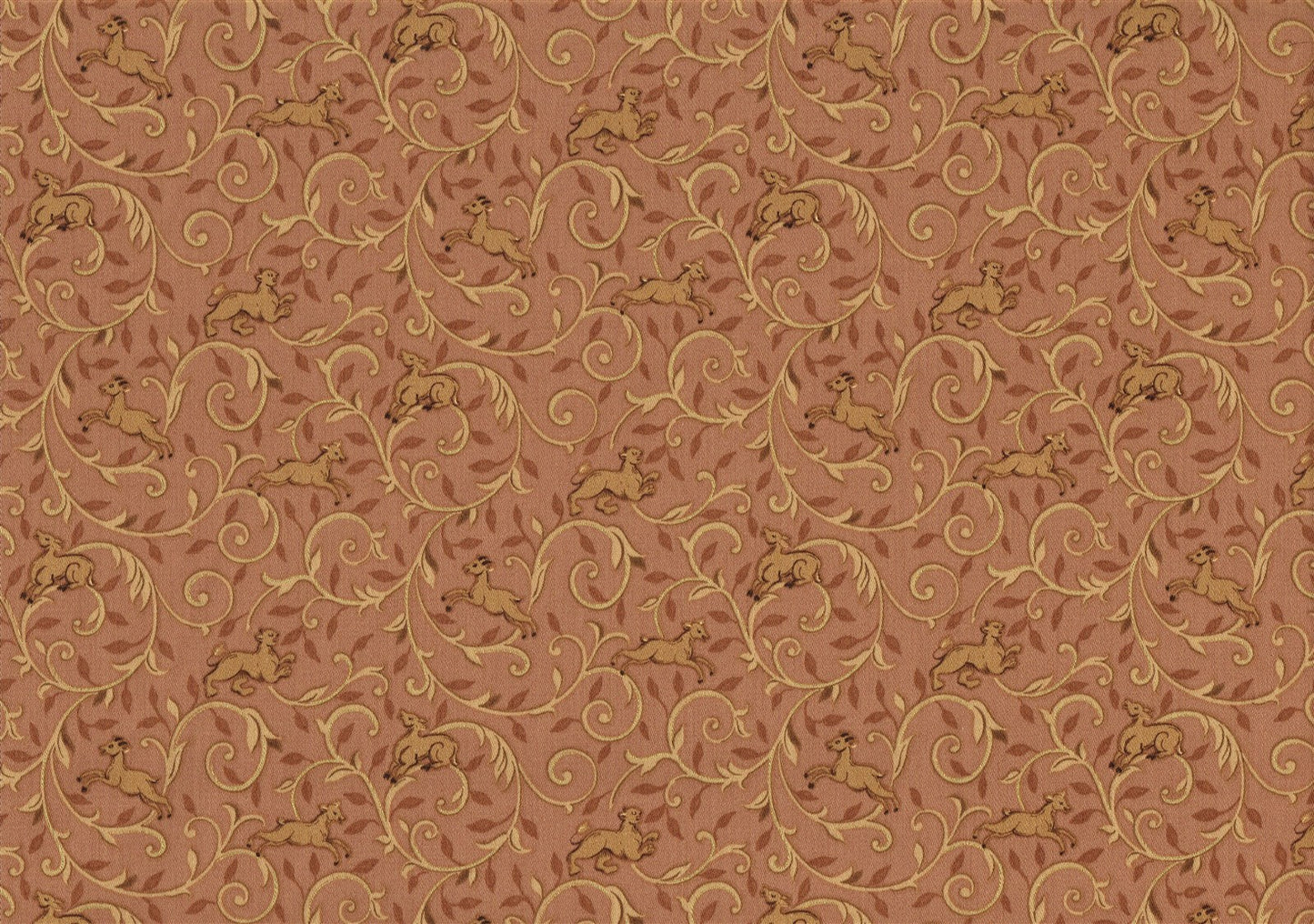 Mill Creek Fabric Bronze Gold Black Scroll Animal  Cotton  Drapery  Upholstery 