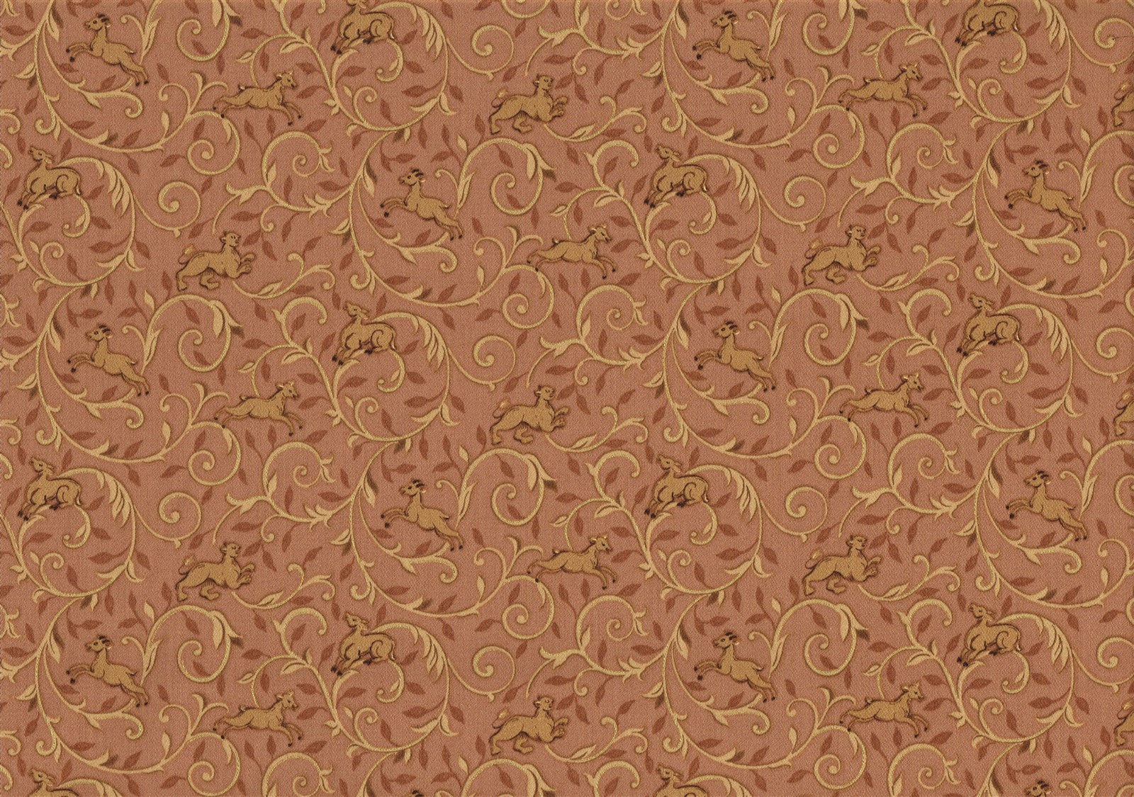 Mill Creek Fabric Bronze Gold Black Scroll Animal  Cotton  Drapery  Upholstery 