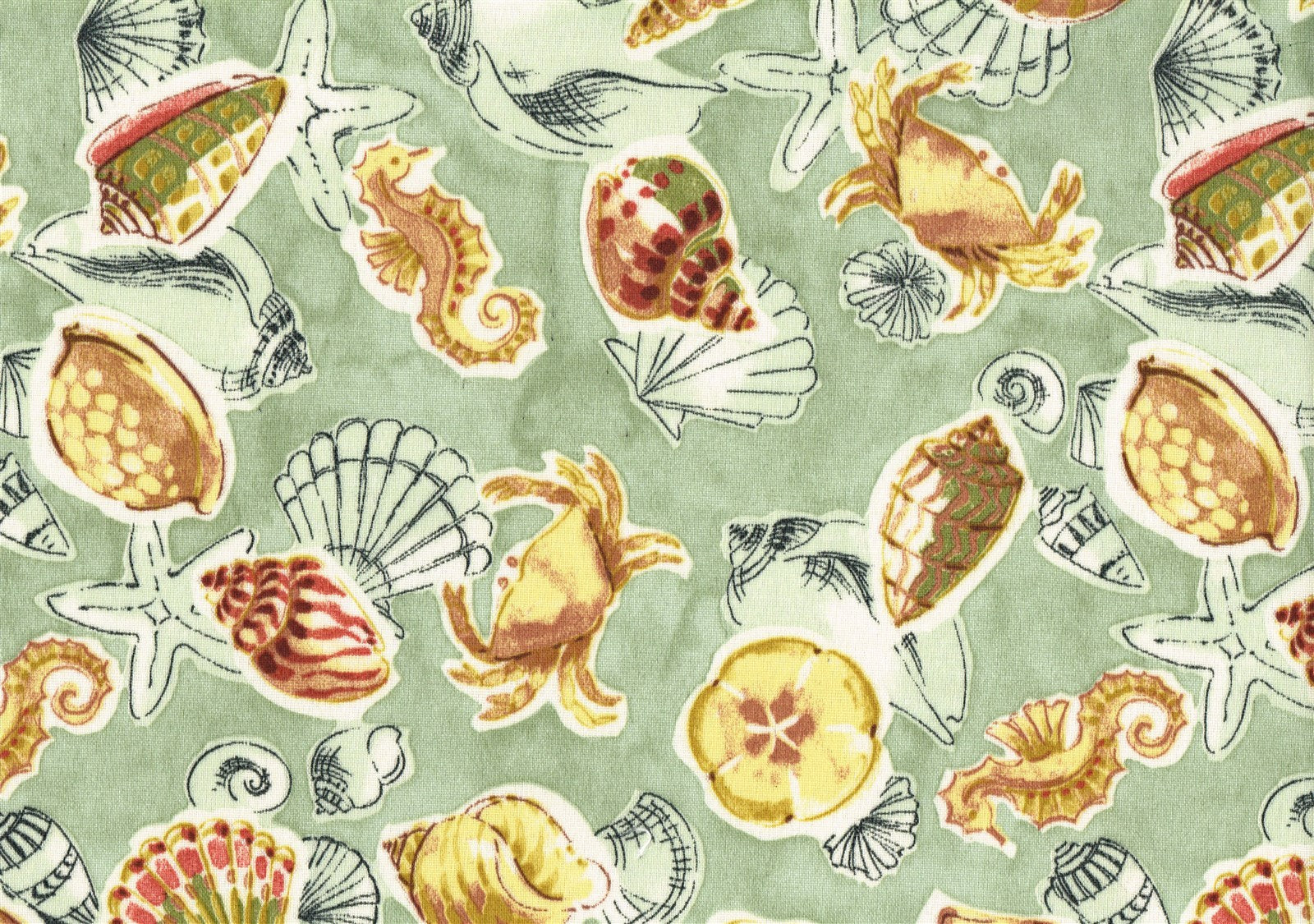 PK Lifestyles Charcoal Seaglass Shells Outdoor Drapery Upholstery 