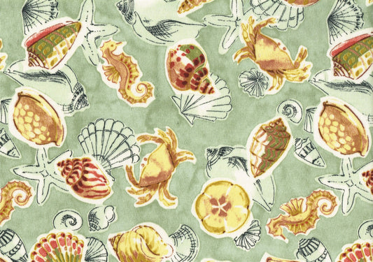 PK Lifestyles Charcoal Seaglass Shells Outdoor Drapery Upholstery 
